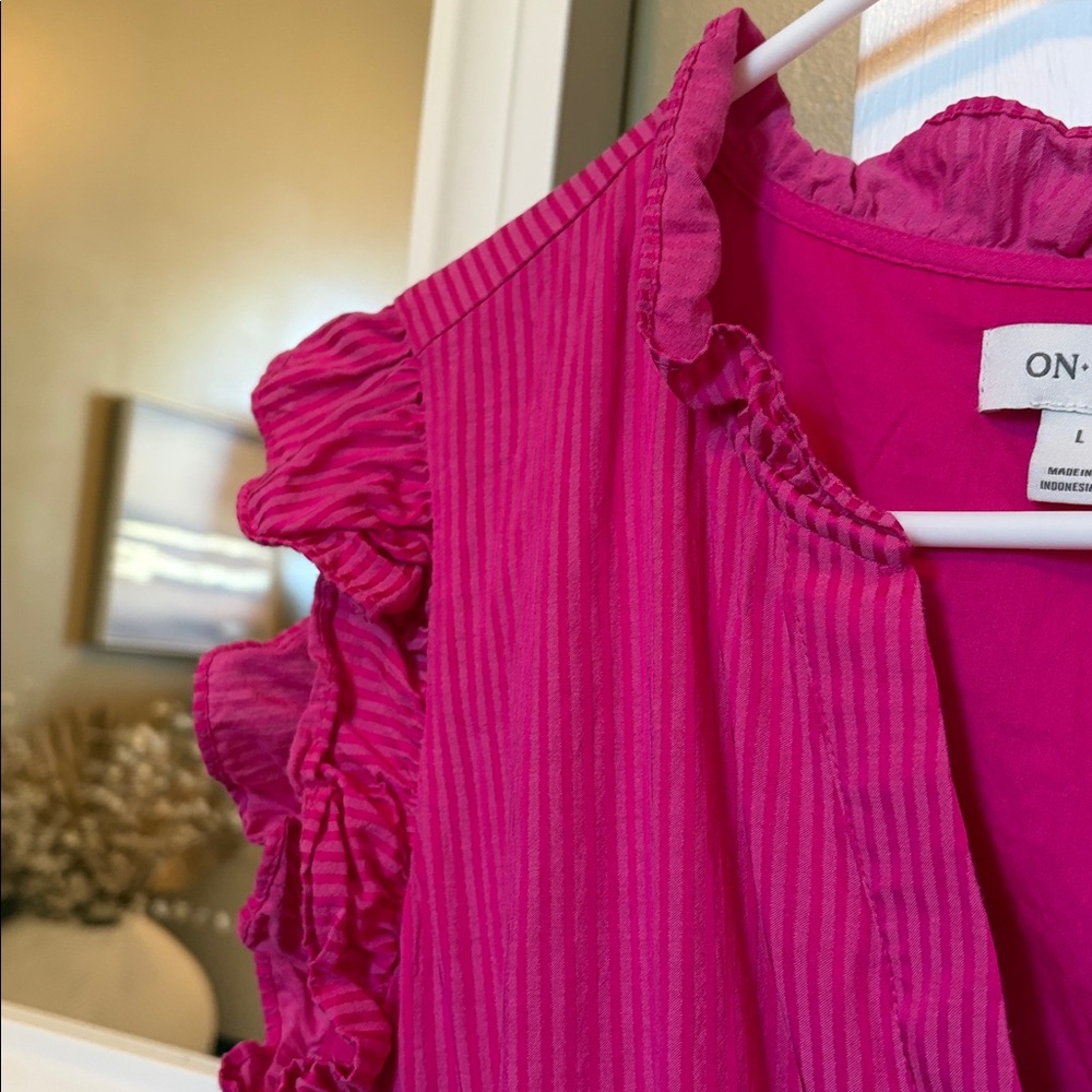 On 34th…Worn Once…Pink Ruffled Sleeveless Dress - Picture 3 of 5